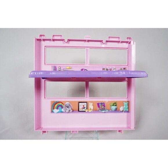 2021 Barbie Dream House Replacement Pink Bedroom Wall GRG93 with Purple Bed - Picture 1 of 6